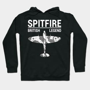 Supermarine Spitfire RAF Fighter Aircraft Plane Airplane British Blueprint Hoodie